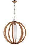 Suspension ronde en bois Allier. Elstead Lighting. 