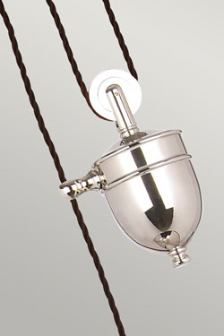 Provence suspension monte-et-baisse argentée. Elstead Lighting. 