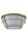 Chance plafonnier de salle de bain verre opale et doré. Elstead Lighting. 