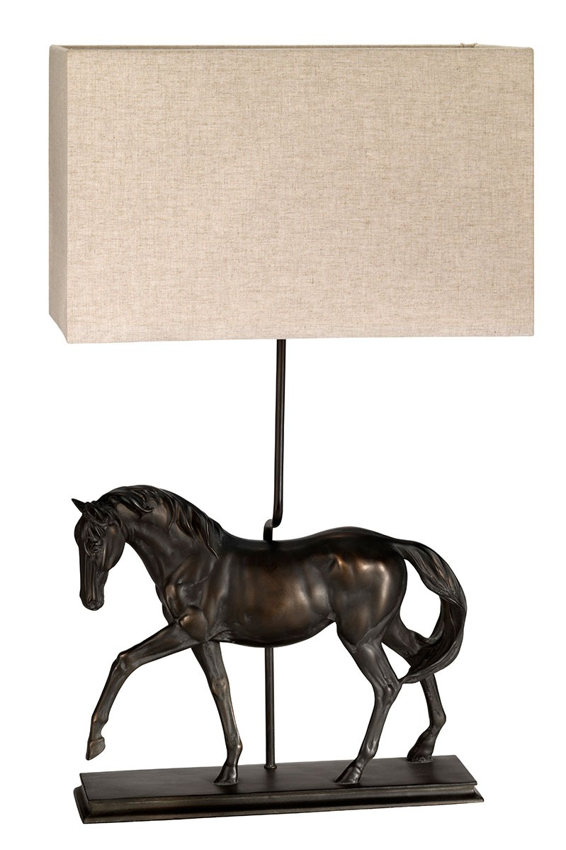 Lampe de table silhouette cheval bronze Dorado : Luminaires