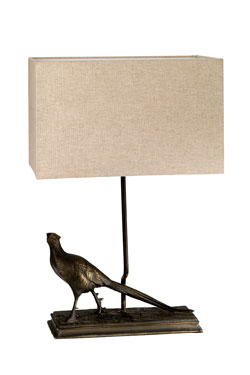 Lampe de table Faisan en bronze. Elstead Lighting. 