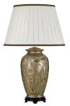 Lampe de table en céramique beige et argent Dian. Elstead Lighting. 