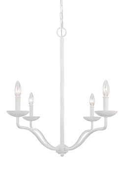 Lustre chandelier finition plâtre blanc Annie. Elstead Lighting. 