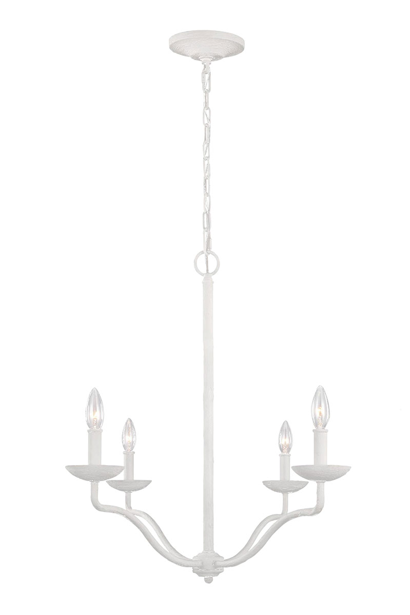 Lustre chandelier finition plâtre blanc Annie. Elstead Lighting. 