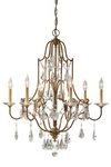 Lustre classique 6 lumières collection Valentina. Elstead Lighting. 