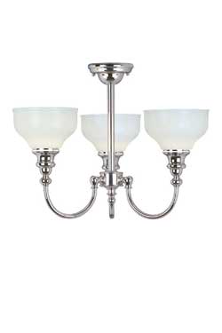 Lustre salle de bain chrome et verre Cheadle. Elstead Lighting. 