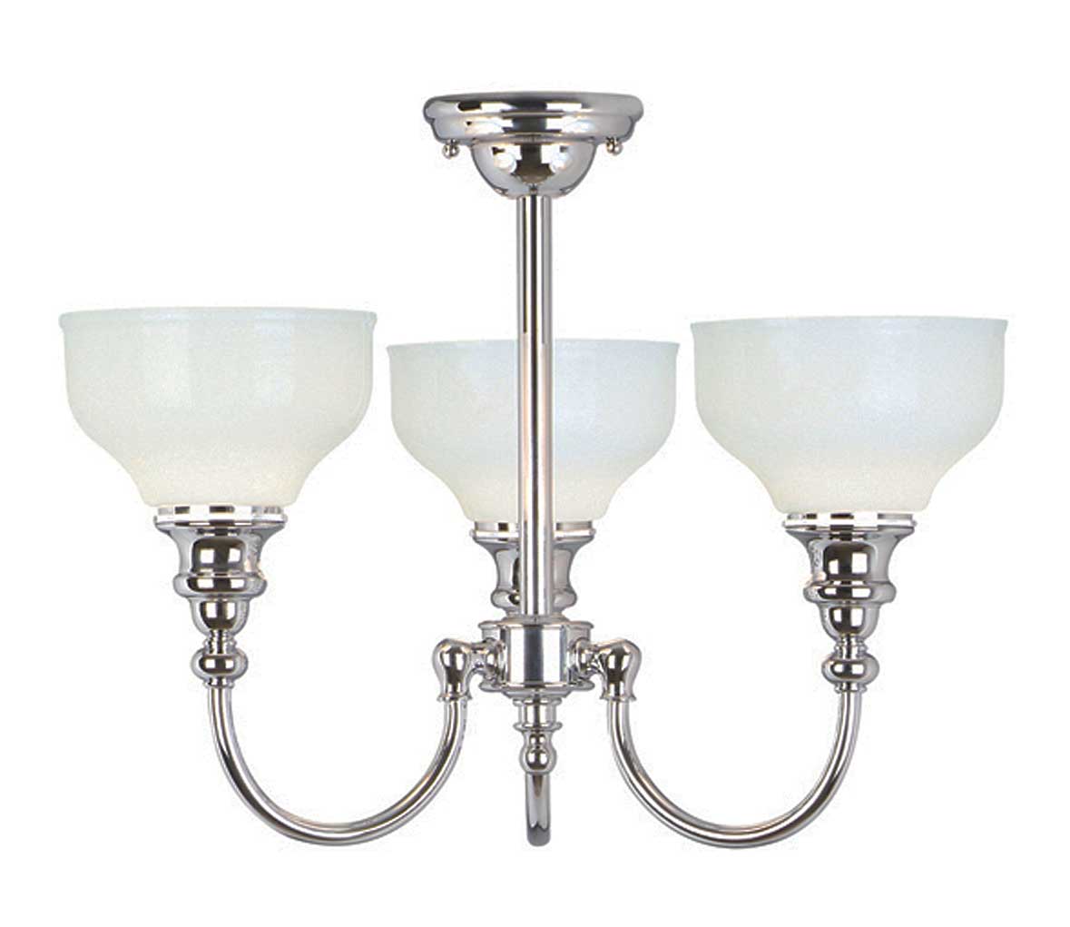 Lustre salle de bain chrome et verre Cheadle : Luminaires Elstead made in  England - Réf. 12110103 - mobile