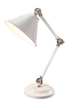 Lampe de bureau vintage blanche en métal Funiculi - Réf. 17020324