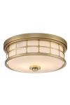  Plafonnier de salle de bain Art Deco doré et opale Guardian. Elstead Lighting. 