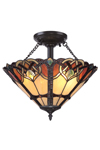 Plafonnier Tiffany Cambridge. Elstead Lighting. 