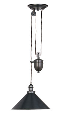 Suspension monte-et-baisse noire Provence. Elstead Lighting. 