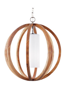 Suspension ronde en bois Allier. Elstead Lighting. 