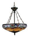 Suspension Tiffany aux motifs floraux. Elstead Lighting. 