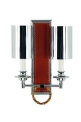 Applique double classique chrome et cuir Juliette. Estro. Applique double classique chrome et cuir Juliette. Estro.