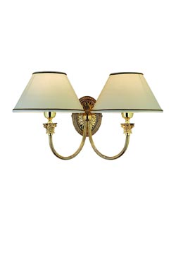 Applique double socle ovale en bronze poli Principe. Estro. 