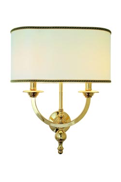 Regency two-light polished bronze sconce. Estro. 