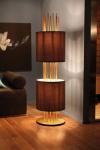 Lampadaire contemporain tiges de laiton satiné Soho. Estro. 