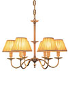 Adara six-light chandelier in aged bronze and pleated fabric. Estro. 