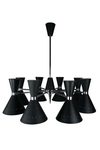 Diva black chandelier 8 lights. Estro. 