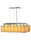 Shaula contemporary chandelier 8 lights in beige pleated fabric. Estro. 
