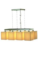Shaula contemporary chandelier 8 lights in beige pleated fabric. Estro. 