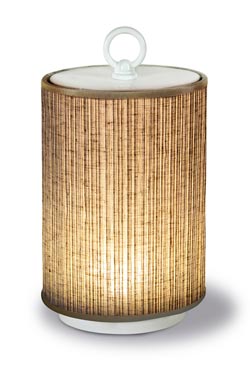 Cordless lantern starlet in dark beige cotton. Estro. 