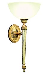 Excelsior grande applique torche or et verre satiné. Estro. Excelsior grande applique torche or et verre satiné. Estro.