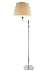 Nuguria chrome-plated floor lamp and ivory pleated shade. Estro. 