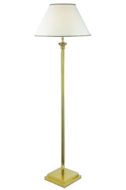 Floor lamp with square base in polished bronze Principe. Estro. 