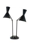 Lampe de table noire 2 lumières  articulées Diva. Estro. 