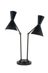 Lampe de table noire 2 lumières articulées Diva. Estro. Lampe de table noire 2 lumières articulées Diva. Estro.
