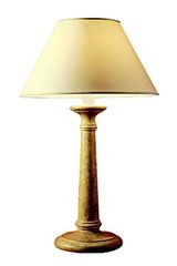 Lampe ronde en bois peint à la main abat-jour tissu Egadi. Estro. Lampe ronde en bois peint à la main abat-jour tissu Egadi. Estro.