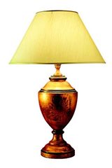 Lampe ronde en bois peint à la main et abat-jour tissu Augustus. Estro. Lampe ronde en bois peint à la main et abat-jour tissu Augustus. Estro.
