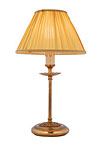 Bedside lamp in polished bronze with openwork cup, pleated fabric lampshade Adara. Estro. 