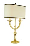 Table lamp in polished bronze and braid lampshade Regency. Estro. 