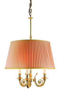 Classic polished gold and salmon pink pendant light  Boston. Estro. 