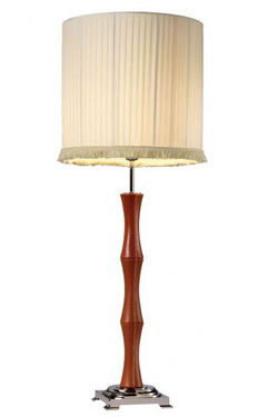 Petit lampadaire années 20  en cuir cognac Chantal. Estro. 