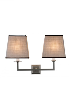 Alisea 2-light wall light in satin nickel. Estro. 