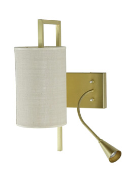 Bedside wall light + reading light on the right, Rose. Estro. 