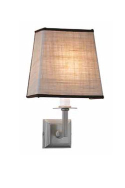 Classic wall light in satin nickel and jute fabric Alisea. Estro. 