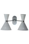 Diabolo double wall light, white and chrome, Diva. Estro. 