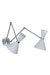 Diva wall lamp double diabolo shape white and chrome. Estro. 