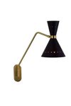 Diva wall light Stilnovo golden and black. Estro. 