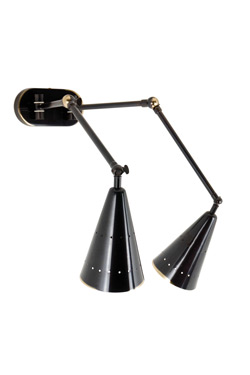 Double black vintage wall light Nancy. Estro. 