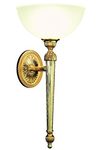 Excelsior large wall light torch gold and satin glass. Estro. 