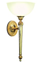 Excelsior large wall light torch gold and satin glass. Estro. 