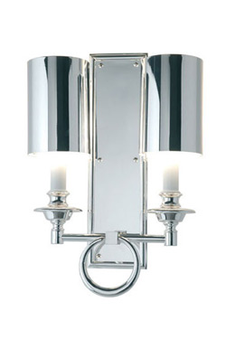 Juliette double wall light in chrome-plated metal. Estro. 