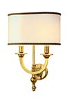 Regency two-light polished bronze sconce. Estro. 