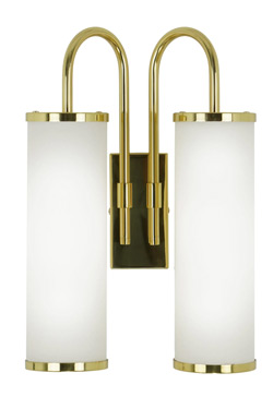 Regina double cylinder wall light in gold-plated metal. Estro. 