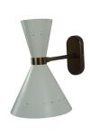 Small white diabolo-shaped wall light Diva. Estro. 